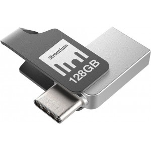 Strontium SR128GSLOTGCY Nitro Plus 128GB USB 3.1 Flash Drive Type C OTG