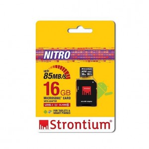 Strontium SRN16GTFU1QA 16GB Nitro Micro SD Card with SD Adaptor Up To 85MB/s