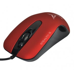Alcatroz STEALTH5MR Stealth 5 Silent Wired USB Mouse - Metallic Red