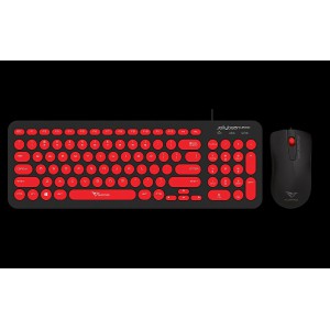 Alcatroz U2000BR U2000 Jelly Bean Black &amp; Red USB Keyboard and Mouse Combo
