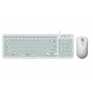 Alcatroz U2000WM U2000 Jelly Bean White &amp; Mint USB Keyboard and Mouse Combo