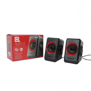 SonicGear Quatro 2 Super Loud USB Stereo Speaker Black and Festive Red