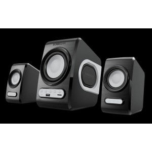SonicGear Quatro V - USB Powered 2.1 Speaker Black and Cool Grey