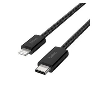 Belkin - BoostCharge USB-C Cable Braided Cable 1.5 Meter - with Lightning Connector 2-Pack - Black (Ecom - Brown Packaging)