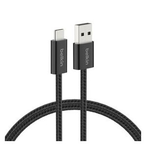 Belkin - BoostCharge USB-A Cable Braided Cable 1.5 Meter to USB-C - 2-Pack - Black (Ecom - Brown Packaging)