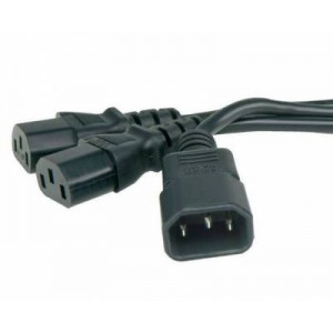 Unbranded 2m IEC Male to 2 Headed IEC Female Kettle Cable