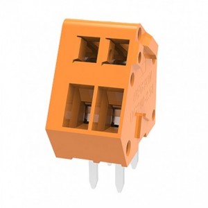 PCB SPRING TERMINAL BLOCK 4W 2 ROW P2.54mm ORANGE DG240W-2.54-02P-15-00Z(H)