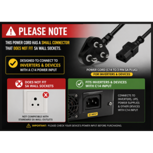 Power Cord For use With Invertor