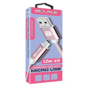 Bounce Cord Series Micro USB Cable Braided 1.2meter - Rose Gold