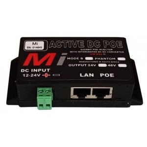 Micro Instruments Gb DC PoE Injector- 12V or 24V in - 48V out- 30W Max