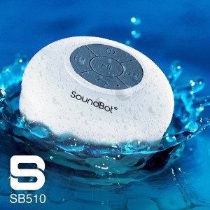 SoundBot SB510 HD Portable Water Resistant Bluetooth 3.0 Speaker with Built-in Mic - White