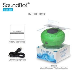 SoundBot SB510 HD Portable Water Resistant Bluetooth 3.0 Speaker with Built-in Mic - Green
