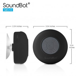 SoundBot SB510 HD Portable Water Resistant Bluetooth 3.0 Speaker with Built-in Mic - Black