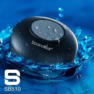 SoundBot SB510 HD Portable Water Resistant Bluetooth 3.0 Speaker with Built-in Mic - Black