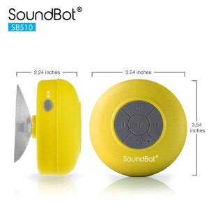 SoundBot SB510 HD Portable Water Resistant Bluetooth 3.0 Speaker with Built-in Mic - Yellow