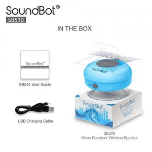SoundBot SB510 HD Portable Water Resistant Bluetooth 3.0 Speaker with Built-in Mic - Blue
