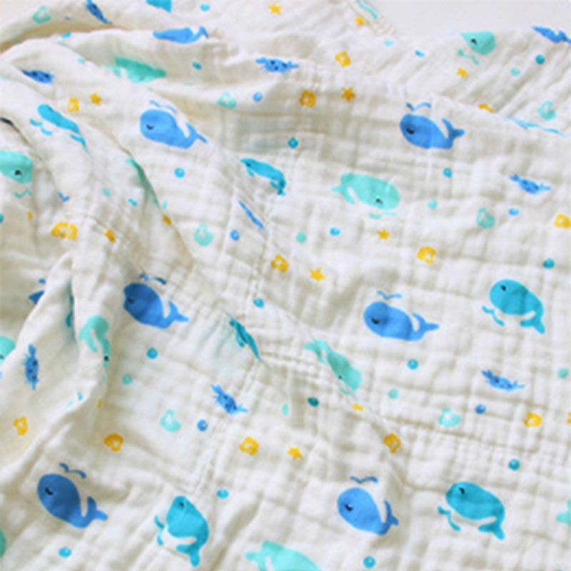 Baby Muslin Blanket- Whales