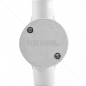Conduit PVC - 25mm 2-Way Box with Lid and Screws