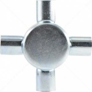 Conduit Bosal 25mm 4-Way Galvanised Box Incl Lid &amp; Screws
