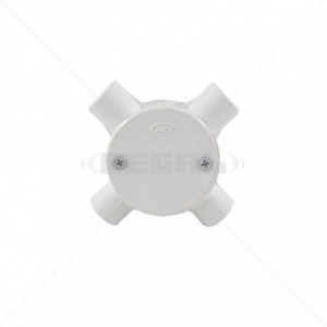 Conduit PVC - 20mm 4-Way Box with Lid and Screws