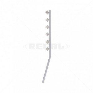 Nemtek Fence Pole 6-Line SQT White Jurassic Galv Angled Powder Coated