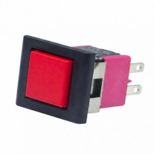 PUSH BUTTON SWITCH DPDT ON-MOM SOL BLACK BODY &amp; RED BUTTON P8702-F22A-32-BQ-E-H-Z54