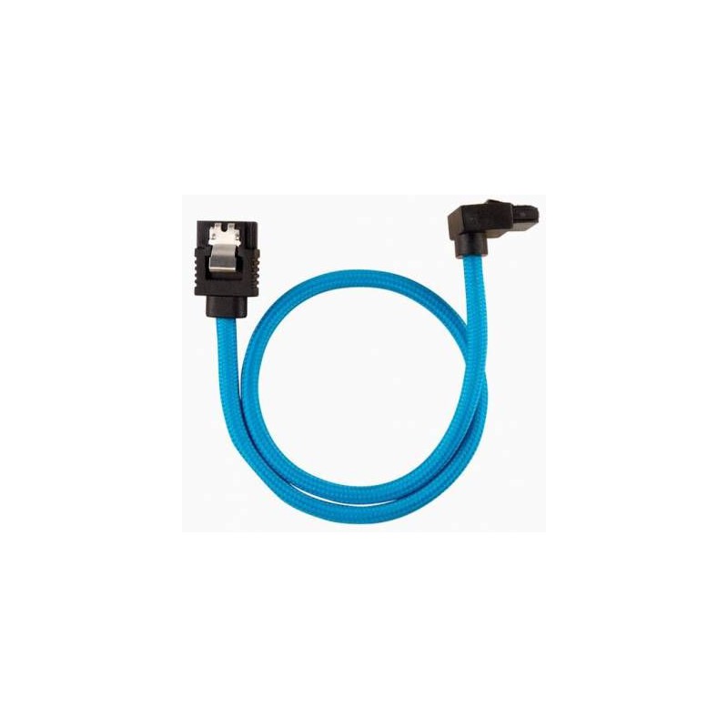 Corsair Blue Sleeved SATA 6Gbps 30cm 90° Connector Cable
