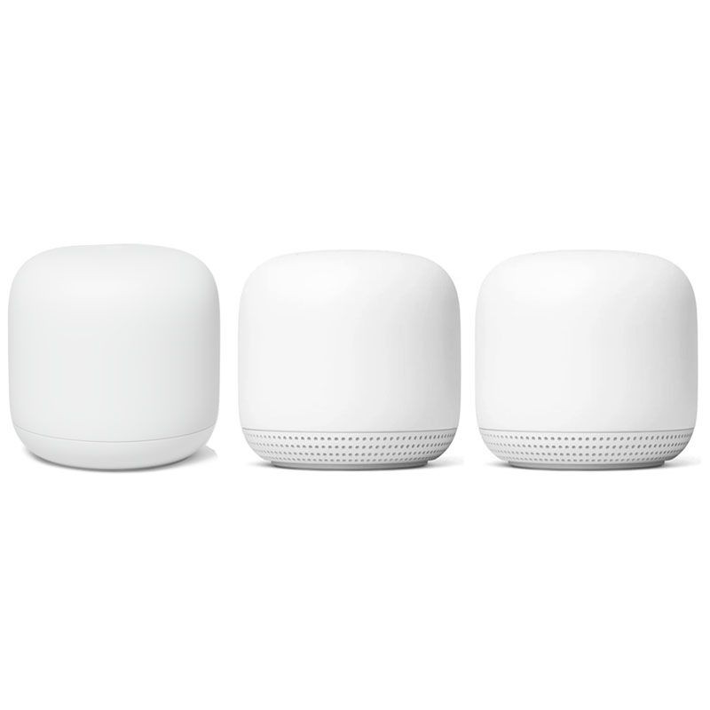 Google Nest Wifi Point and Router - Snow (3 Pack)