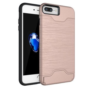 Tuff-Luv Shockproof Dual Layer Armour Case (with Stand & Card slot)  for Apple iPhone  7/8 Rose Gold
