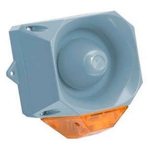 9-28VDC SIREN/BEACON GREY/ORANGE 110dB 42TONES IP66