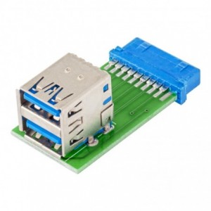19-PIN USB3.0 To 2-PORT TYPE-A Adapter