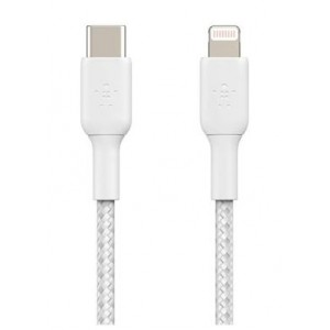 Belkin - BoostCharge Braided USB-C to Lightning Cable - 1 Meter - White