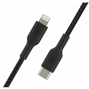 Belkin - BoostCharge Braided USB-C to Lightning Cable - 1 Meter - Black
