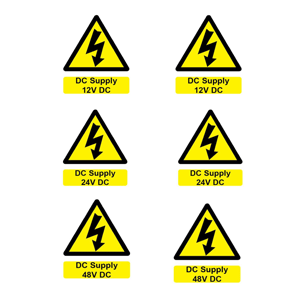 Battery Hazard label ( 6 x DC Supply )