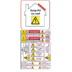 PV on Roof and Hazard Labels Pack