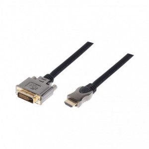 VCOM CG483G-10 10m DVI to HDMI Braided Cable with Metal Hood