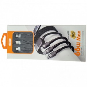 MOXOM 3-in-1 Charging Cable - MX-CB121 1m 66W