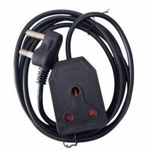 Black LG 1mm 10Amp 3Metre Extension Cord