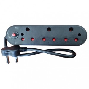 Multiplug - 3 Way 3x16A with Overload Black