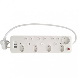Multiplug - 8 Way with 2x USB- Type-C- and Overload Protection