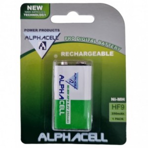 9V Lithium Rechargeable Battery - 1 Pack 250mAh
