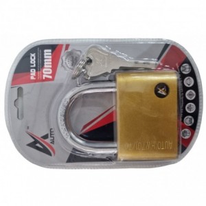 70mm Padlock with 4 Keys - Chrome Plated