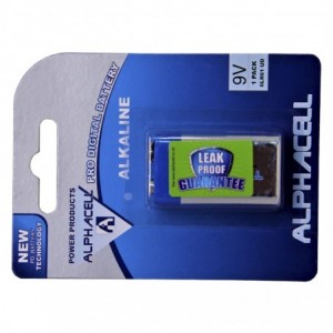 Alkaline PRODIG 9v 6LR61 1pcALPHACELL CARDED