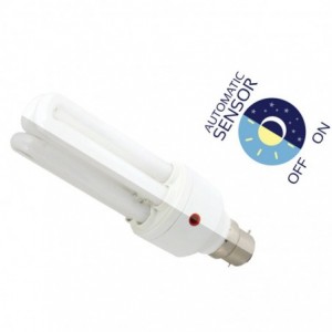 EUROLUX B22 CFL Lightbulb - 20W / Cool White / Day and Night Sensor 