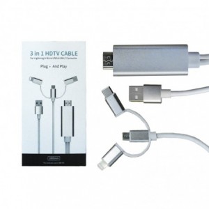 3 in 1 HDTV Cable - Lightning  / Micro USB / Type C