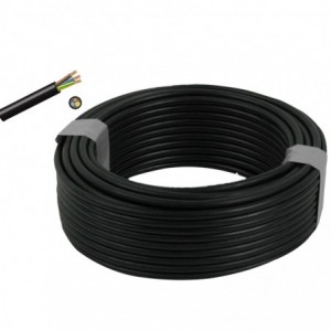 CABLE - CABTYRE 1.5mm 3 core -100 metres BLACK