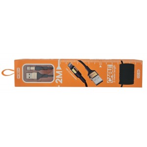 CABLE - USB MOXOM -IOS(lightning) 2m CC54 BLACK T