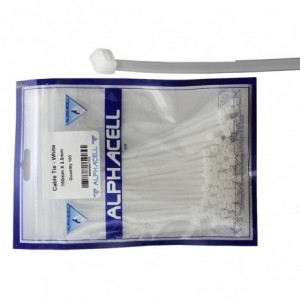 CABLE TIE - 100mmx2.5mmWHITE (QTY 100)