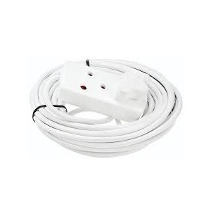 3-Meter White Extension Cord -  Reliable Power Delivery (10 Amps)