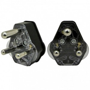 ASM 16A 3-Prong Plug Top (Black) - 16A